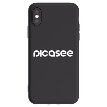 Picasee crna silikonska maskica za Apple iPhone X/XS - Picasee - new logo - white