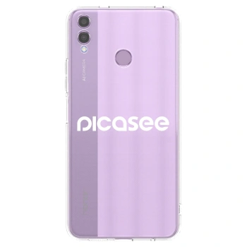 Picasee silikonska prozirna maskica za Honor 8X - Picasee - new logo - white