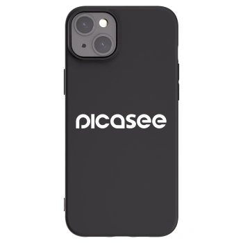 Picasee crna silikonska maskica za Apple iPhone 15 Plus - Picasee - new logo - white