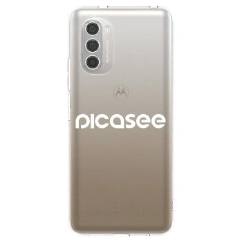 Picasee silikonska prozirna maskica za Motorola Moto G51 - Picasee - new logo - white
