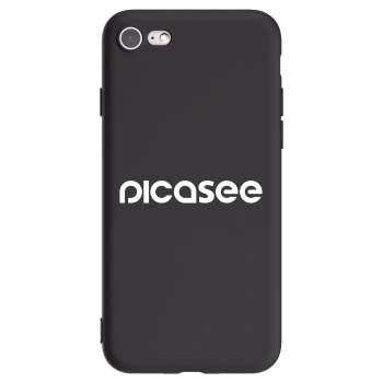 Picasee crna silikonska maskica za Apple iPhone 7 - Picasee - new logo - white