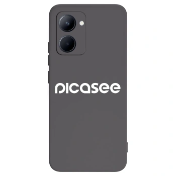 Picasee crna silikonska maskica za Realme C33 (2023) - Picasee - new logo - white