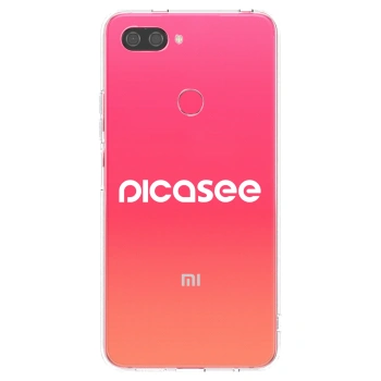 Picasee silikonska prozirna maskica za Xiaomi Mi 8 Lite - Picasee - new logo - white