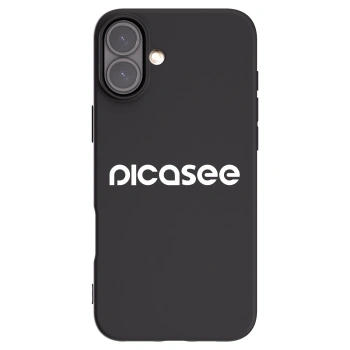 Picasee crna silikonska maskica za Apple iPhone 16 Plus - Picasee - new logo - white