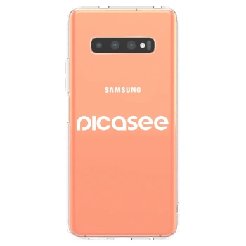 Picasee silikonska prozirna maskica za Samsung Galaxy S10 Plus G975 - Picasee - new logo - white
