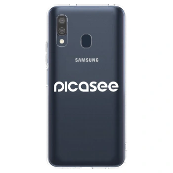 Picasee silikonska prozirna maskica za Samsung Galaxy A40 A405F - Picasee - new logo - white