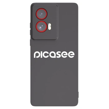 Picasee crna silikonska maskica za Motorola Edge 50 Fusion - Picasee - new logo - white