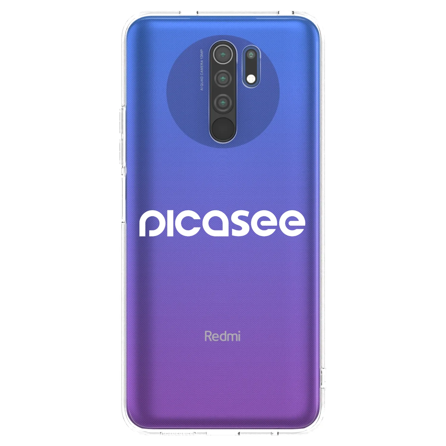 Picasee silikonska prozirna maskica za Xiaomi Redmi 9 - Picasee - new logo - white