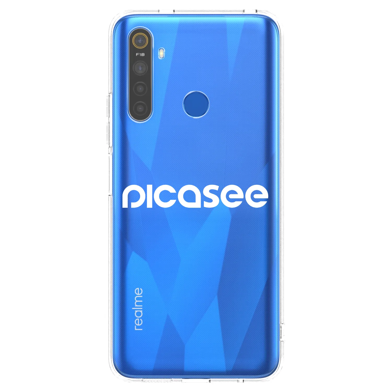 Picasee silikonska prozirna maskica za Realme 5 - Picasee - new logo - white