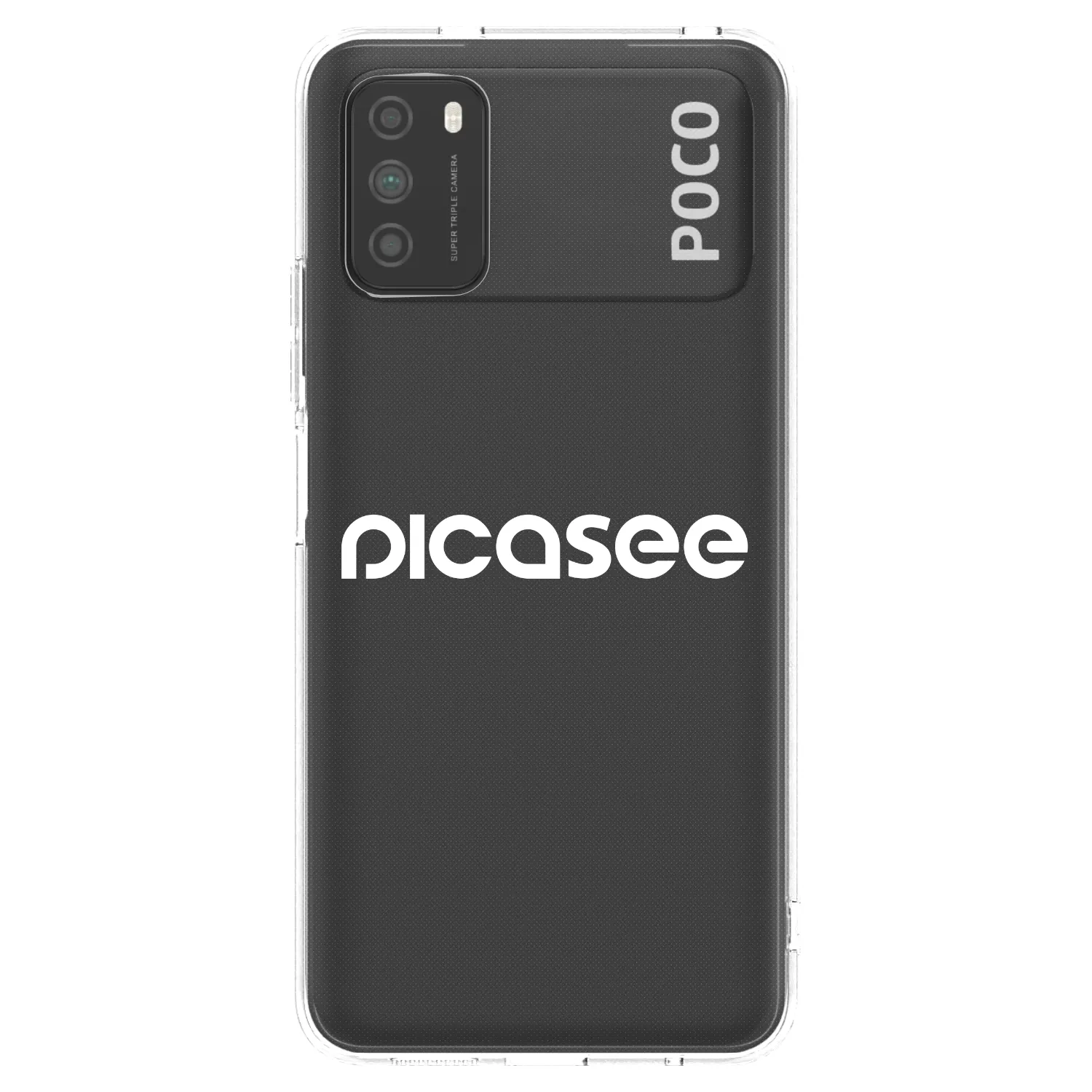 Picasee silikonska prozirna maskica za Xiaomi Poco M3 - Picasee - new logo - white