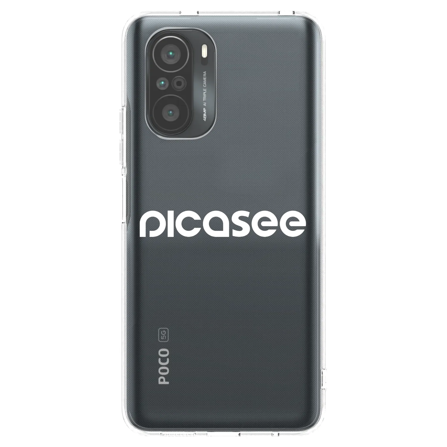 Picasee silikonska prozirna maskica za Xiaomi Poco F3 - Picasee - new logo - white