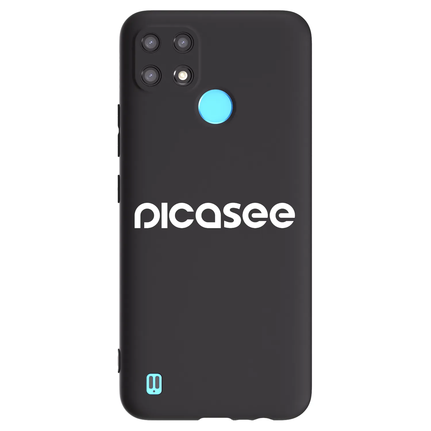 Picasee crna silikonska maskica za Realme C21 - Picasee - new logo - white