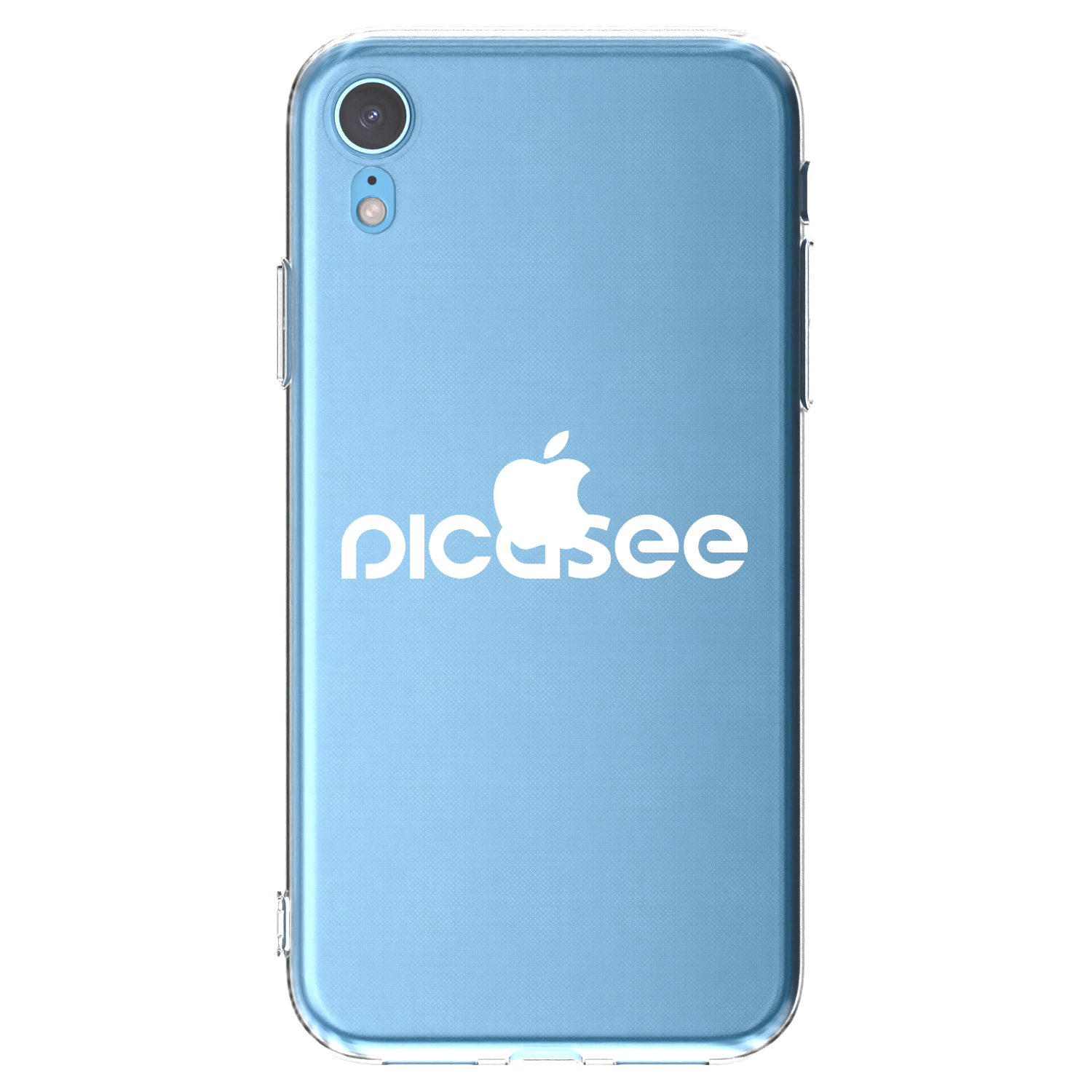 Picasee silikonska prozirna maskica za Apple iPhone XR - Picasee - new logo - white