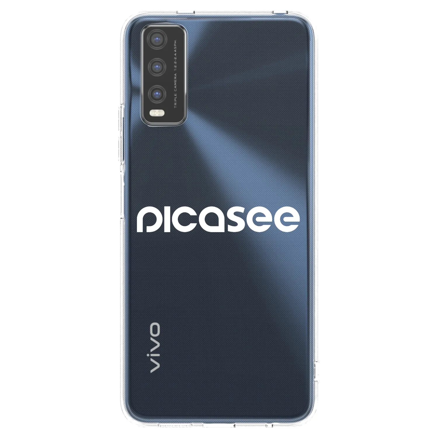 Picasee silikonska prozirna maskica za Vivo Y20s - Picasee - new logo - white