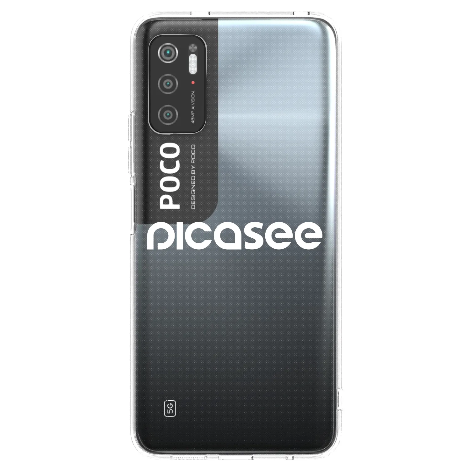 Picasee silikonska prozirna maskica za Xiaomi Poco M3 Pro 5G - Picasee - new logo - white