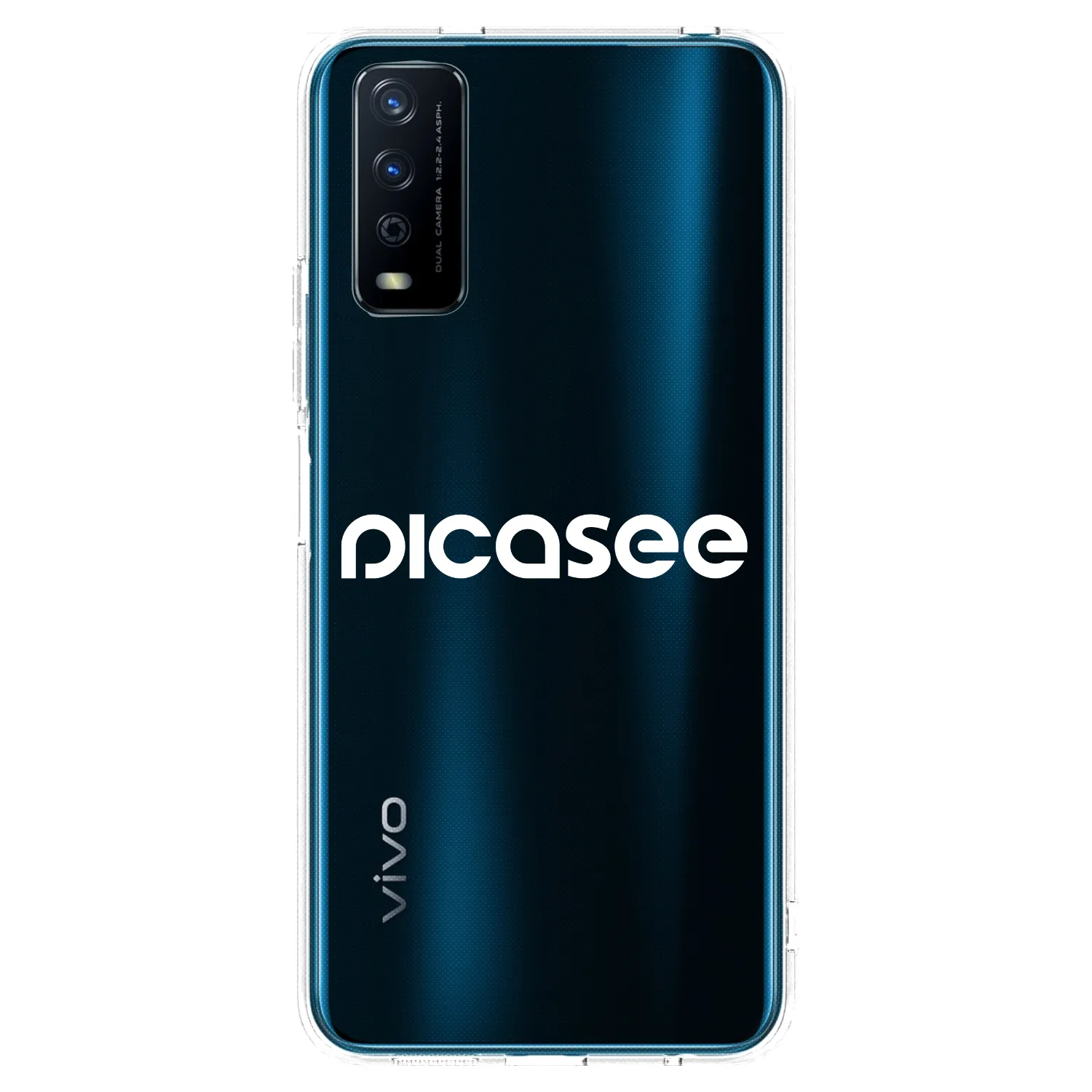 Picasee silikonska prozirna maskica za Vivo Y11s - Picasee - new logo - white
