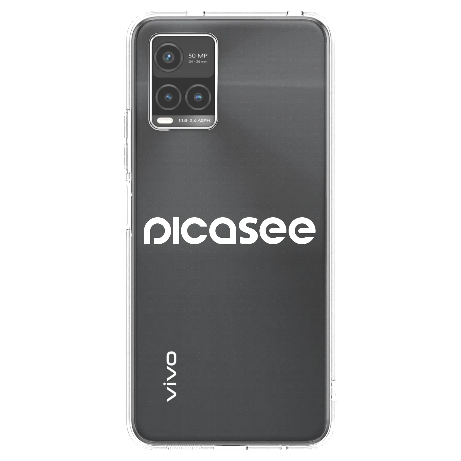 Picasee silikonska prozirna maskica za Vivo Y33s - Picasee - new logo - white
