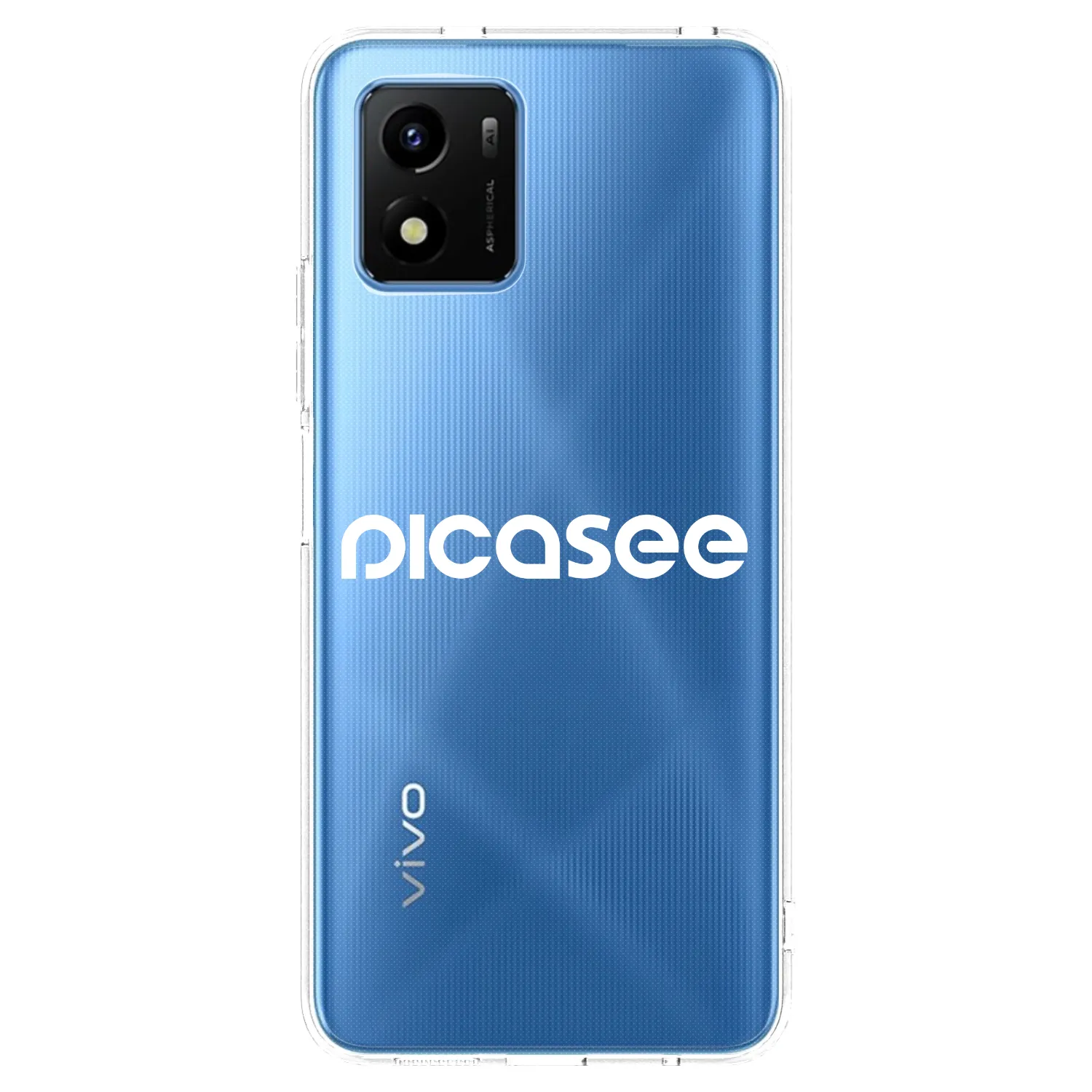 Picasee silikonska prozirna maskica za Vivo Y01 - Picasee - new logo - white