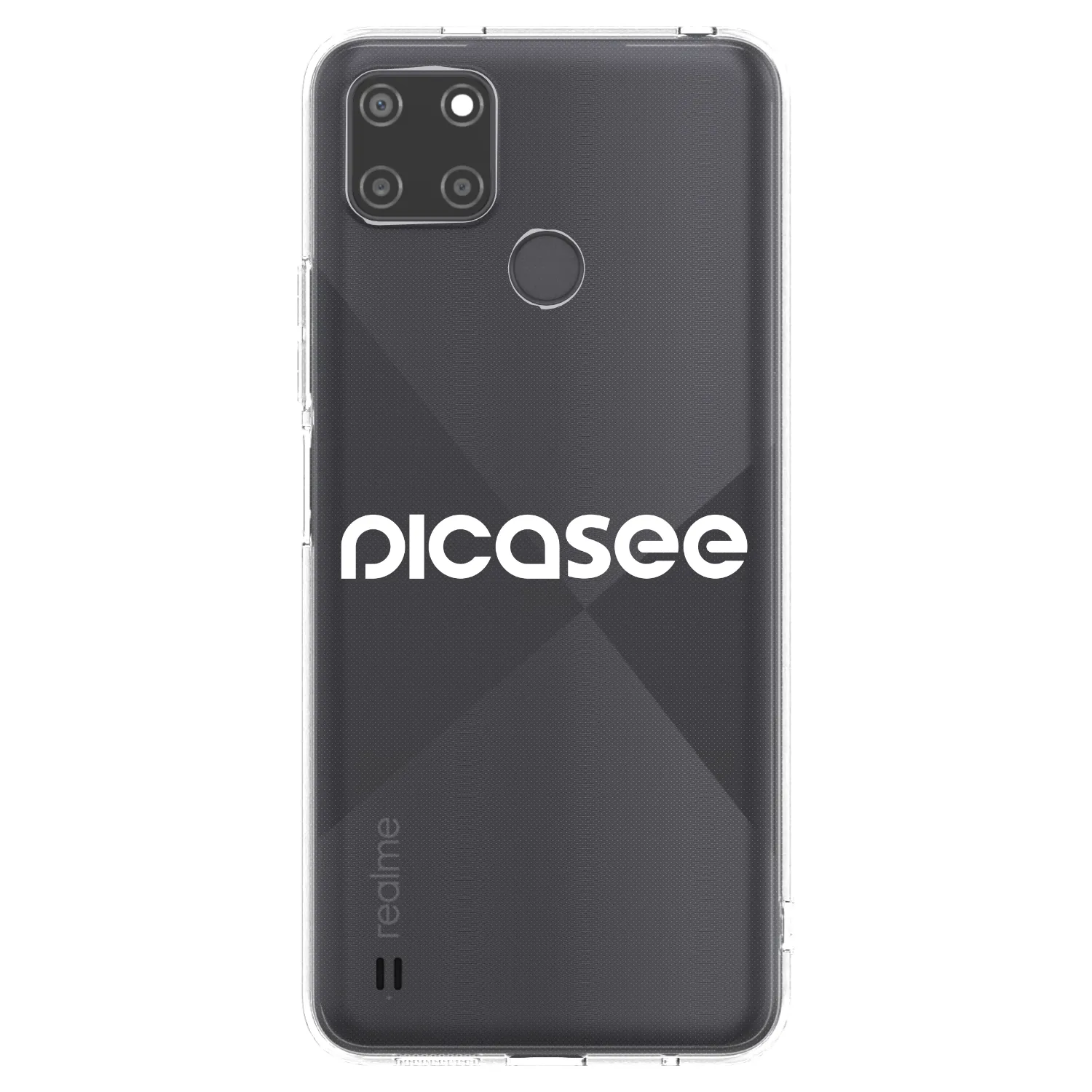 Picasee silikonska prozirna maskica za Realme C21Y - Picasee - new logo - white