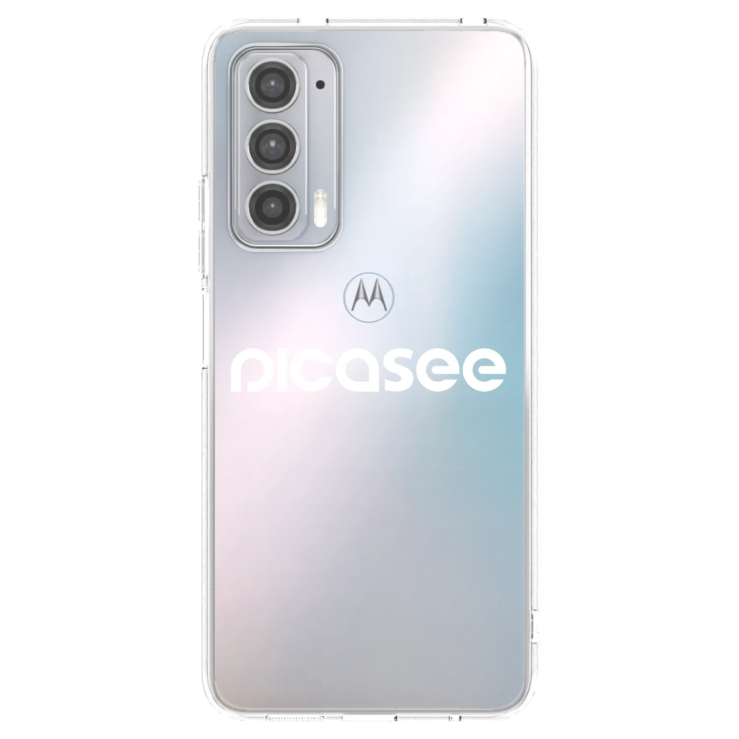 Picasee silikonska prozirna maskica za Motorola Edge 20 - Picasee - new logo - white