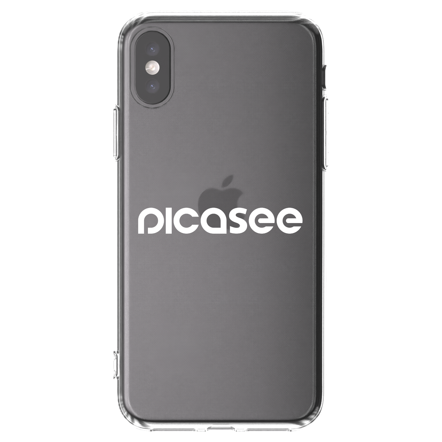 Picasee silikonska prozirna maskica za Apple iPhone X/XS - Picasee - new logo - white