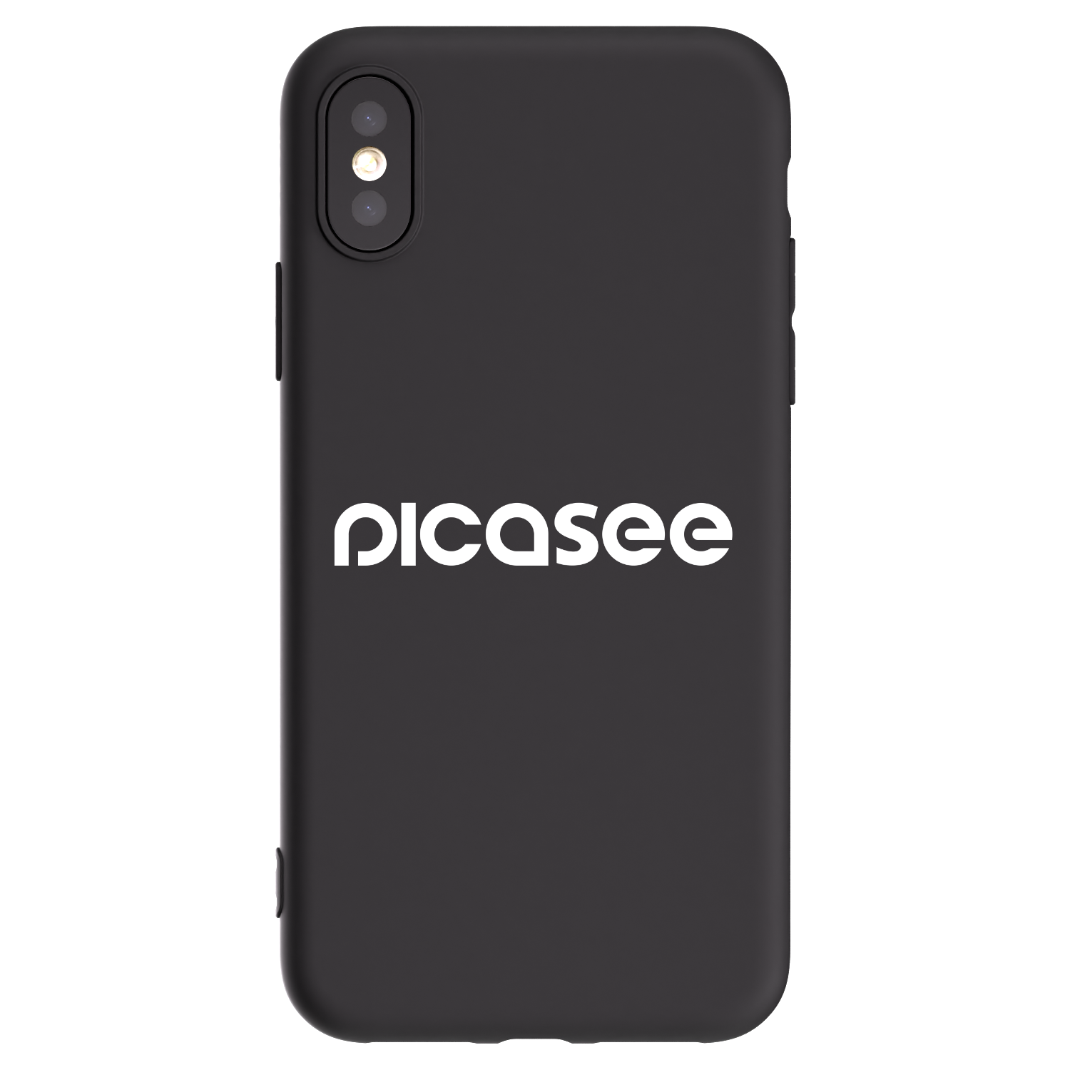 Picasee crna silikonska maskica za Apple iPhone X/XS - Picasee - new logo - white