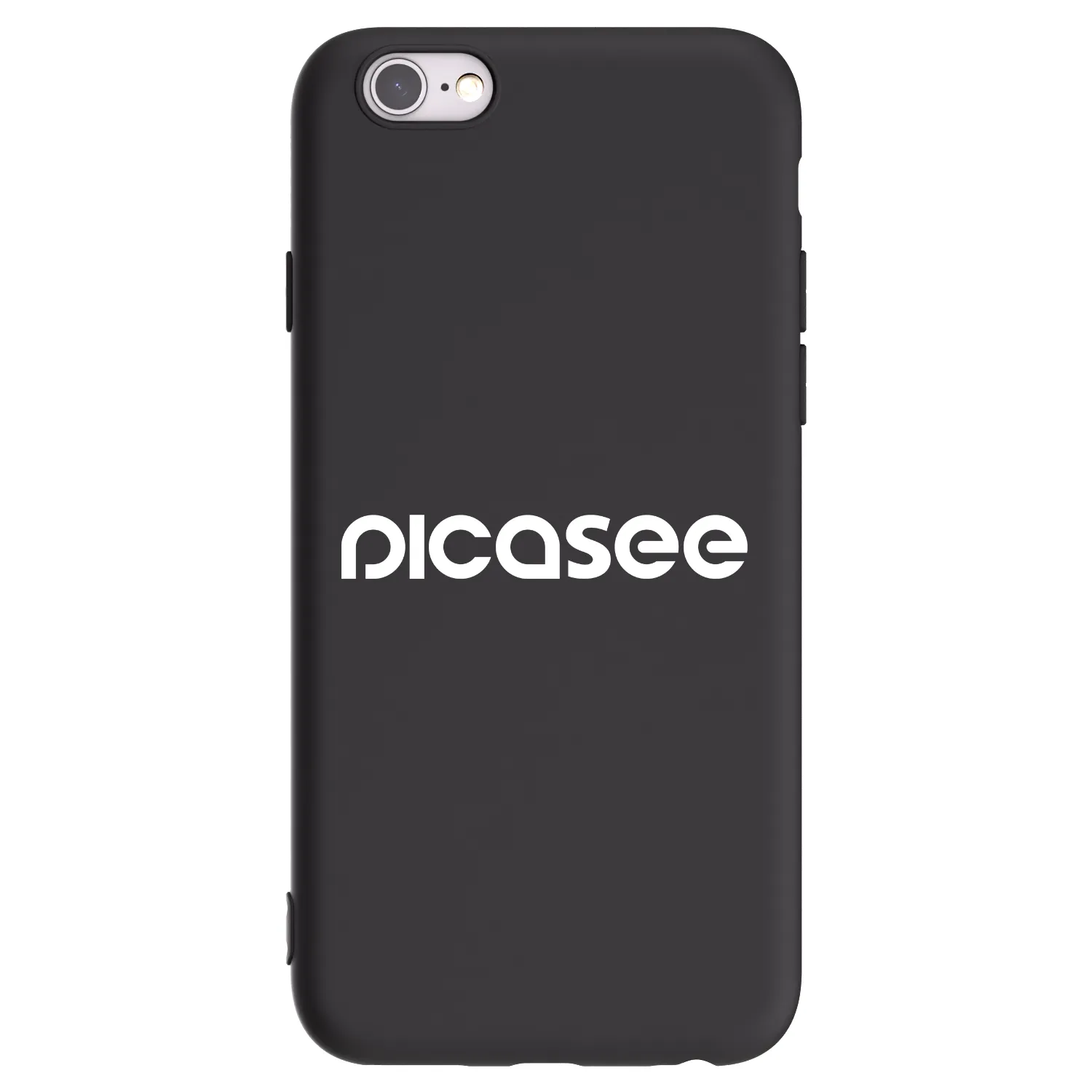 Picasee crna silikonska maskica za Apple iPhone 6/6S - Picasee - new logo - white