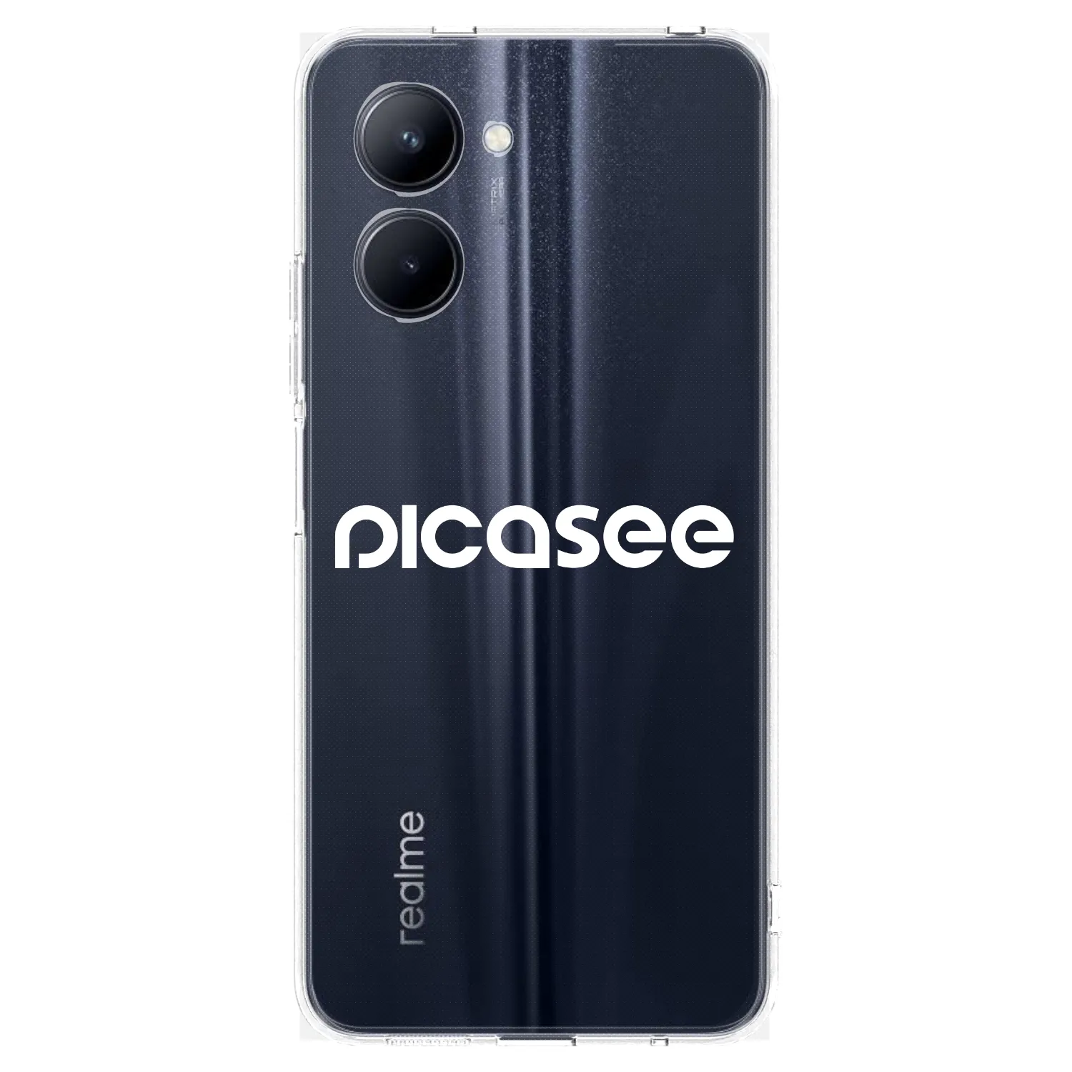 Picasee silikonska prozirna maskica za Realme C33 (2023) - Picasee - new logo - white
