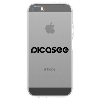 Picasee silikonska prozirna maskica za Apple iPhone 5/5S/SE - Picasee - new logo - black