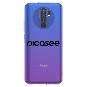 Picasee silikonska prozirna maskica za Xiaomi Redmi 9 - Picasee - new logo - black
