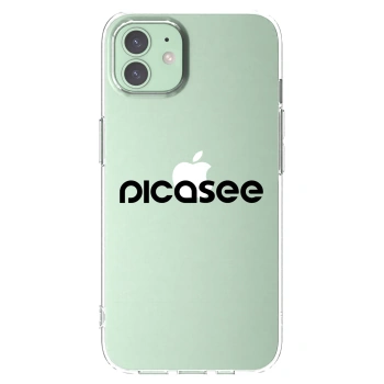 Picasee silikonska prozirna maskica za Apple iPhone 12 - Picasee - new logo - black