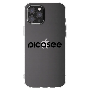 Picasee silikonska prozirna maskica za Apple iPhone 12 Pro Max - Picasee - new logo - black
