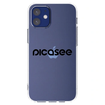Picasee silikonska prozirna maskica za Apple iPhone 12 mini - Picasee - new logo - black