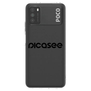 Picasee silikonska prozirna maskica za Xiaomi Poco M3 - Picasee - new logo - black