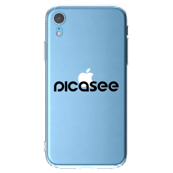 Picasee silikonska prozirna maskica za Apple iPhone XR - Picasee - new logo - black