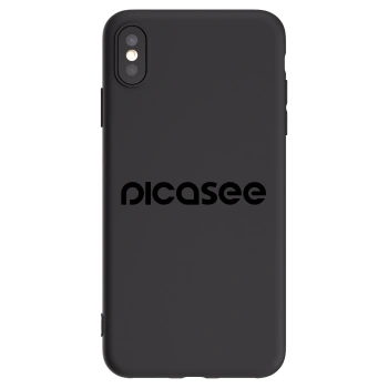 Picasee crna silikonska maskica za Apple iPhone XS Max - Picasee - new logo - black