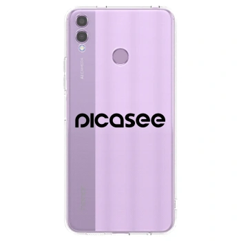 Picasee silikonska prozirna maskica za Honor 8X - Picasee - new logo - black