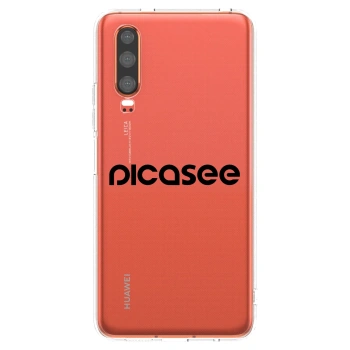 Picasee silikonska prozirna maskica za Huawei P30 - Picasee - new logo - black