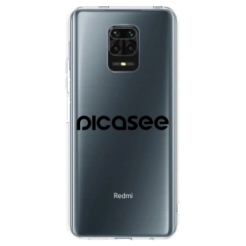 Picasee silikonska prozirna maskica za Xiaomi Redmi Note 9 Pro - Picasee - new logo - black