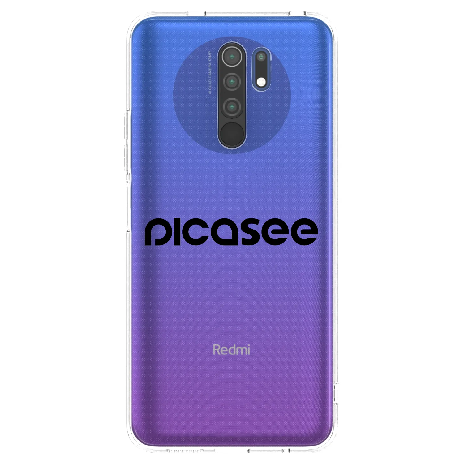 Picasee silikonska prozirna maskica za Xiaomi Redmi 9 - Picasee - new logo - black