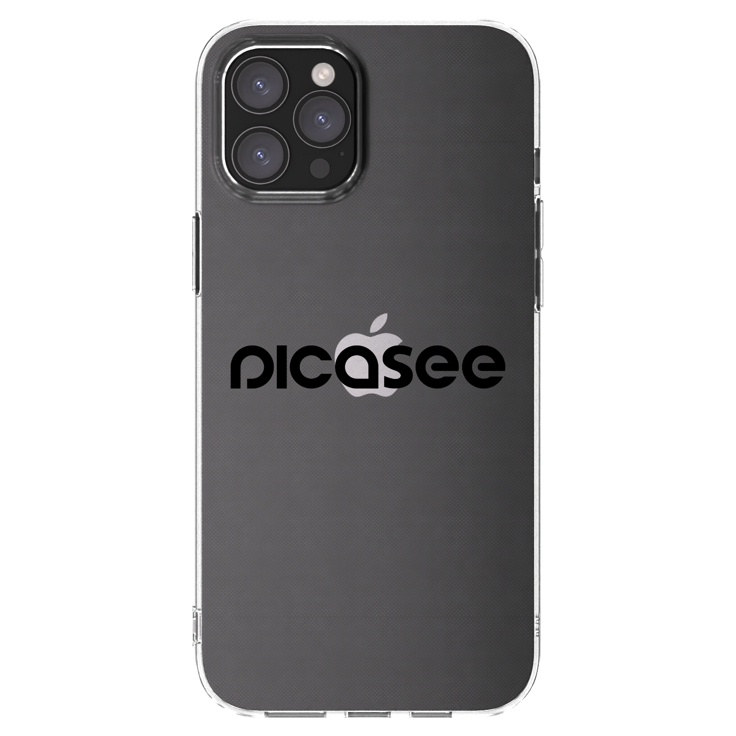 Picasee silikonska prozirna maskica za Apple iPhone 12 Pro Max - Picasee - new logo - black