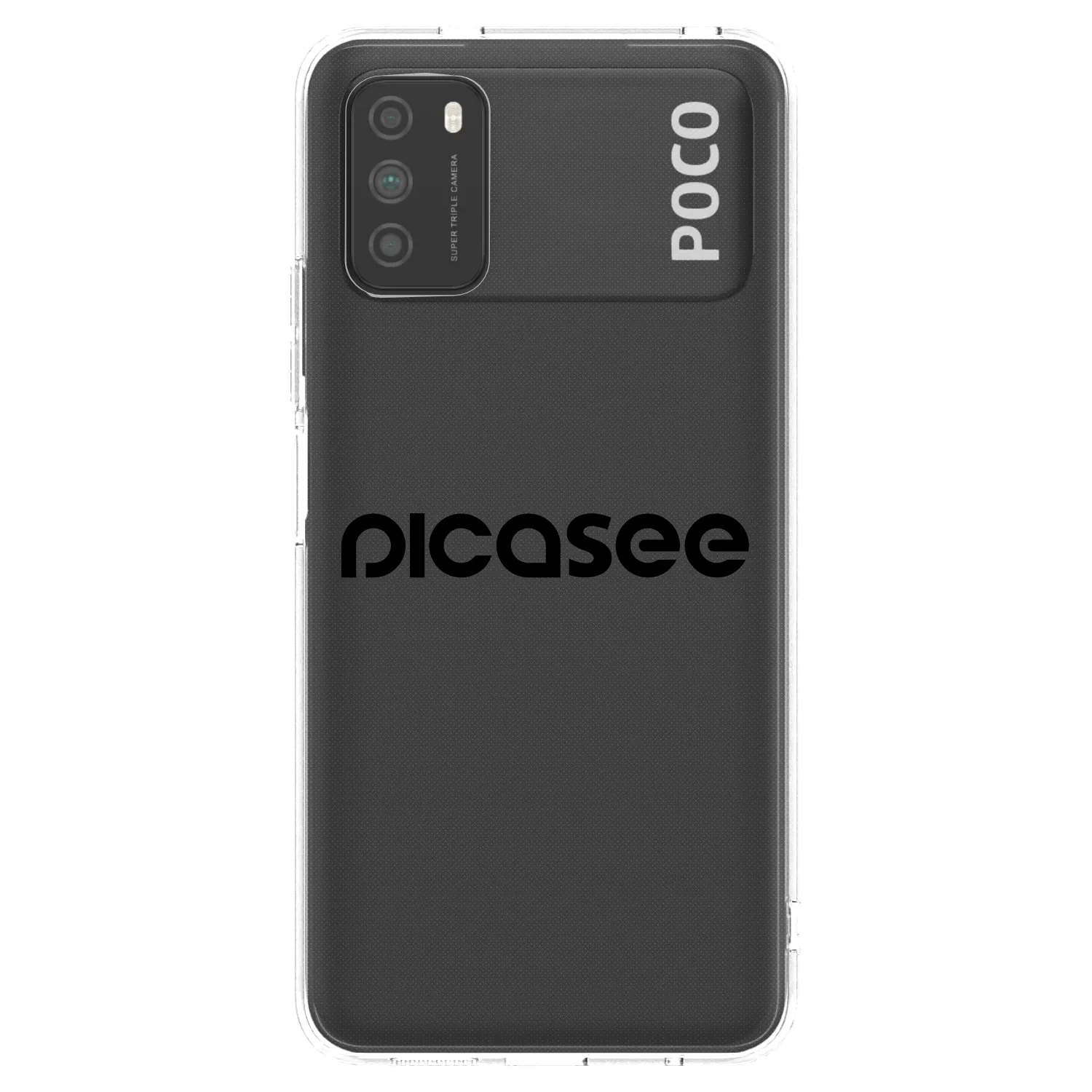 Picasee silikonska prozirna maskica za Xiaomi Poco M3 - Picasee - new logo - black