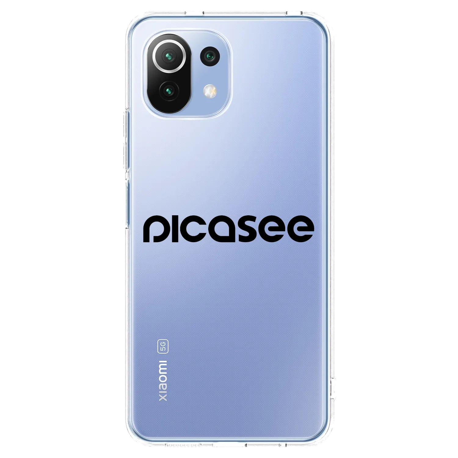 Picasee silikonska prozirna maskica za Xiaomi Mi 11 Lite - Picasee - new logo - black