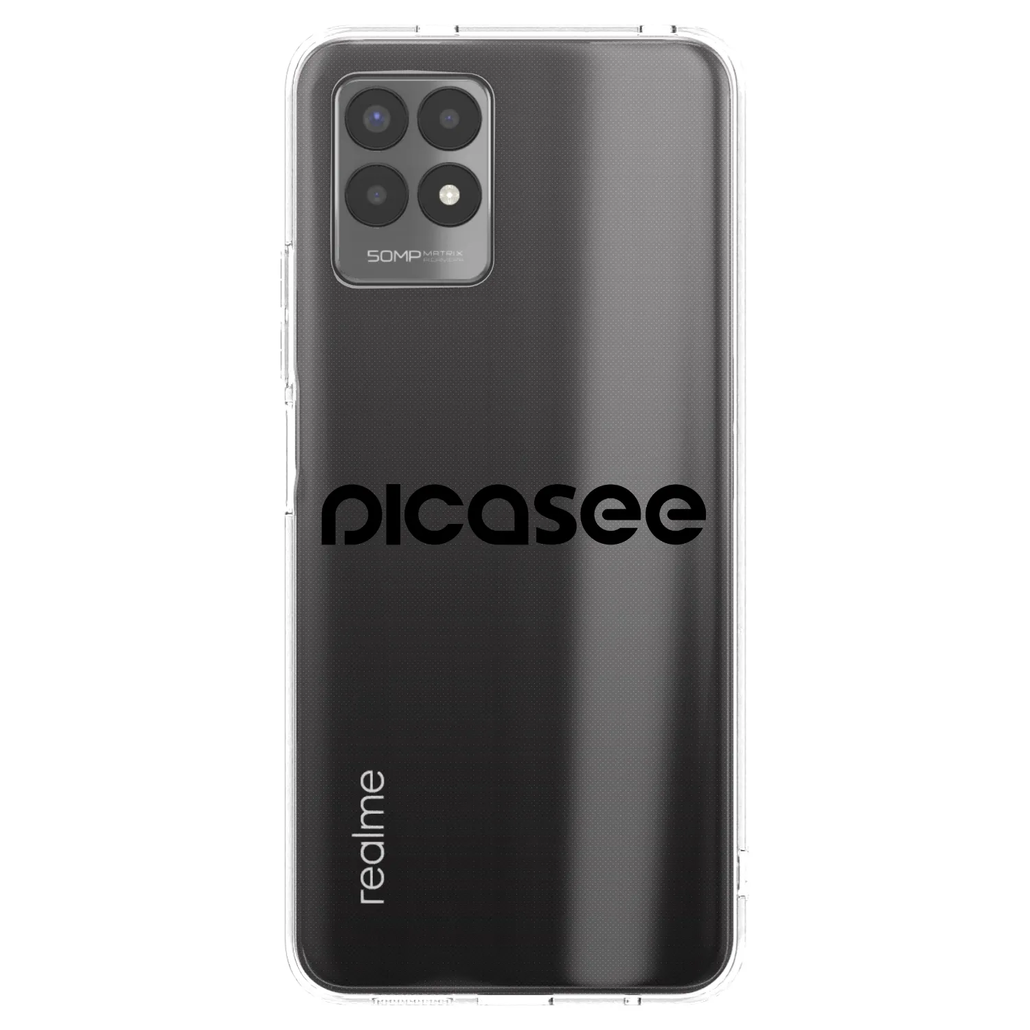 Picasee silikonska prozirna maskica za Realme 8i - Picasee - new logo - black