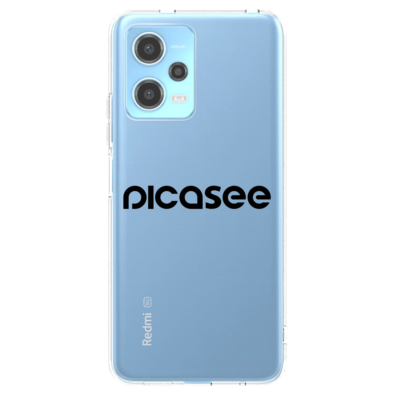 Picasee silikonska prozirna maskica za Xiaomi Redmi Note 12 5G - Picasee - new logo - black