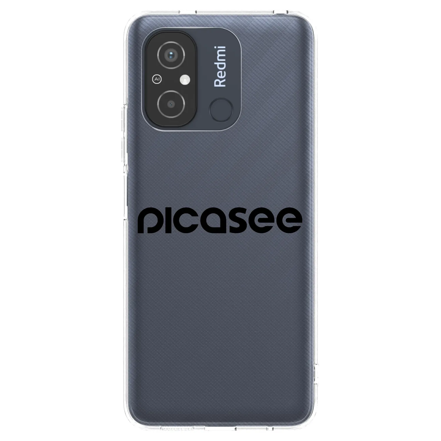 Picasee silikonska prozirna maskica za Xiaomi Redmi 12C - Picasee - new logo - black