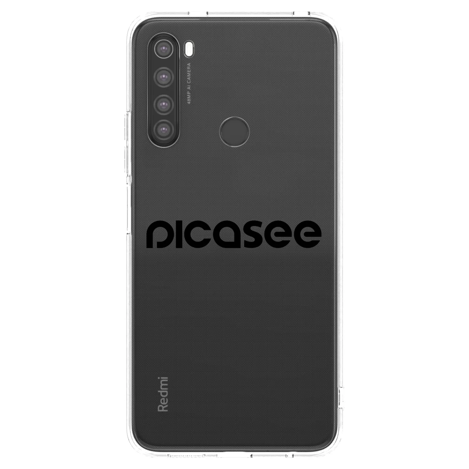 Picasee silikonska prozirna maskica za Xiaomi Redmi Note 8 - Picasee - new logo - black