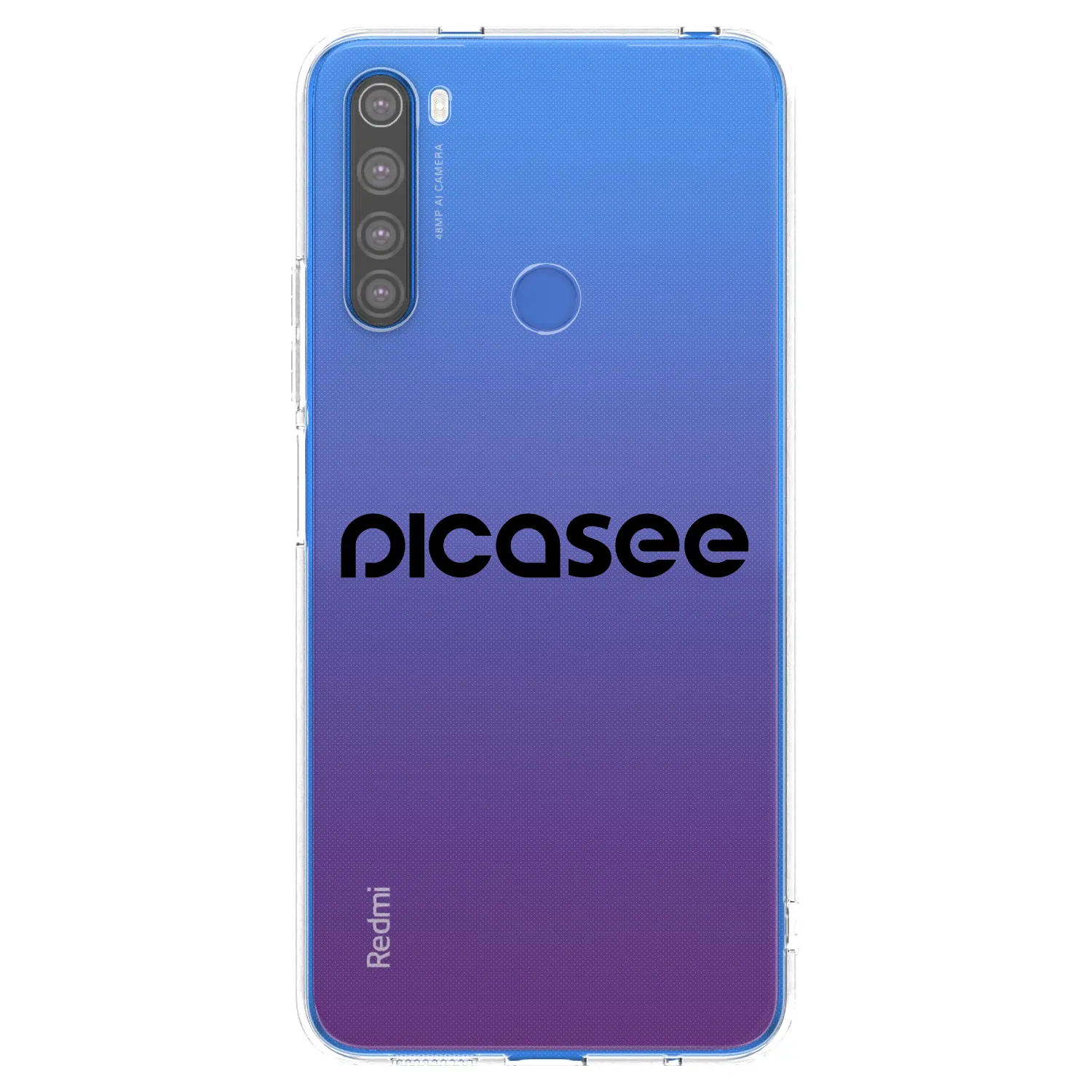 Picasee silikonska prozirna maskica za Xiaomi Redmi Note 8T - Picasee - new logo - black