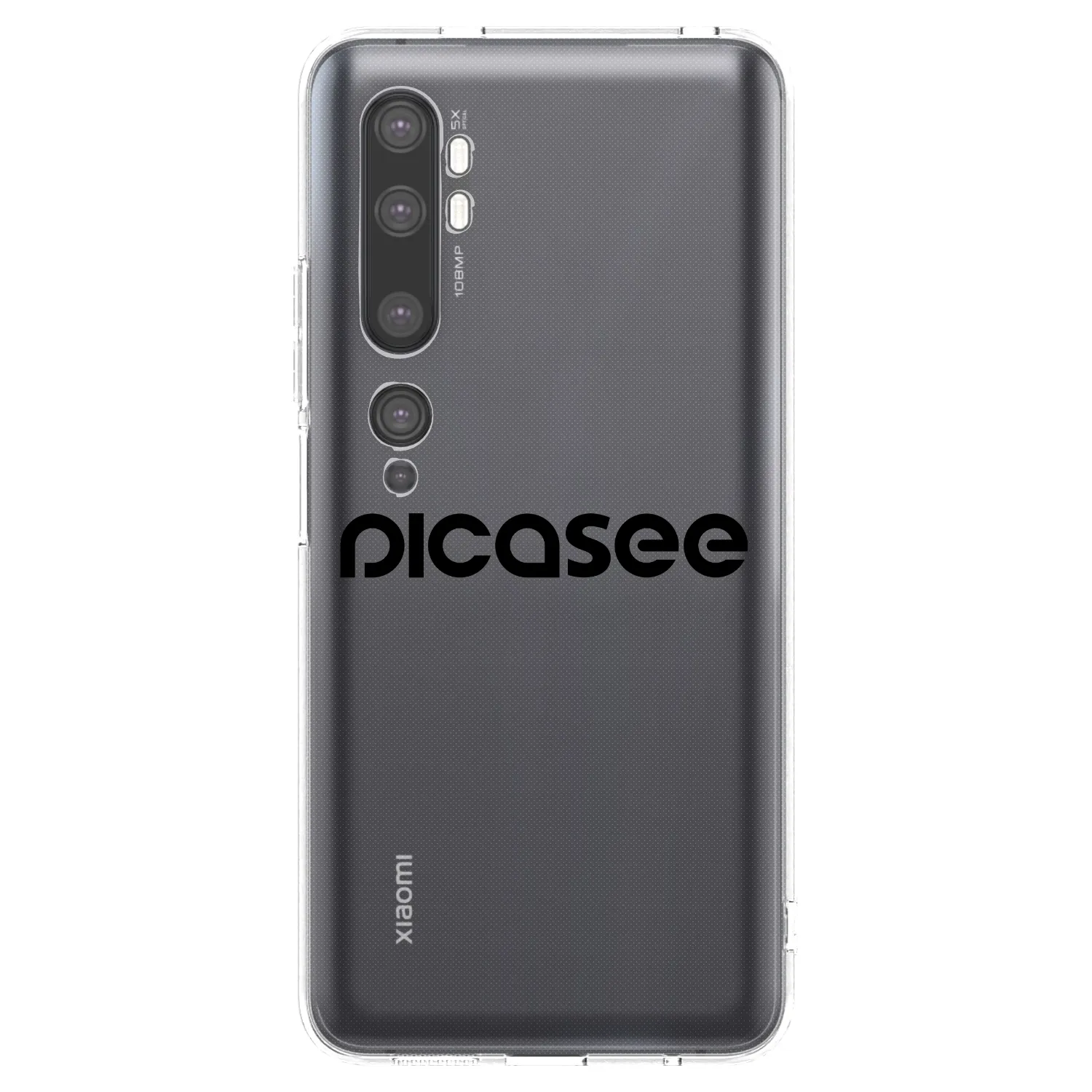 Picasee silikonska prozirna maskica za Xiaomi Mi Note 10 (Pro) - Picasee - new logo - black