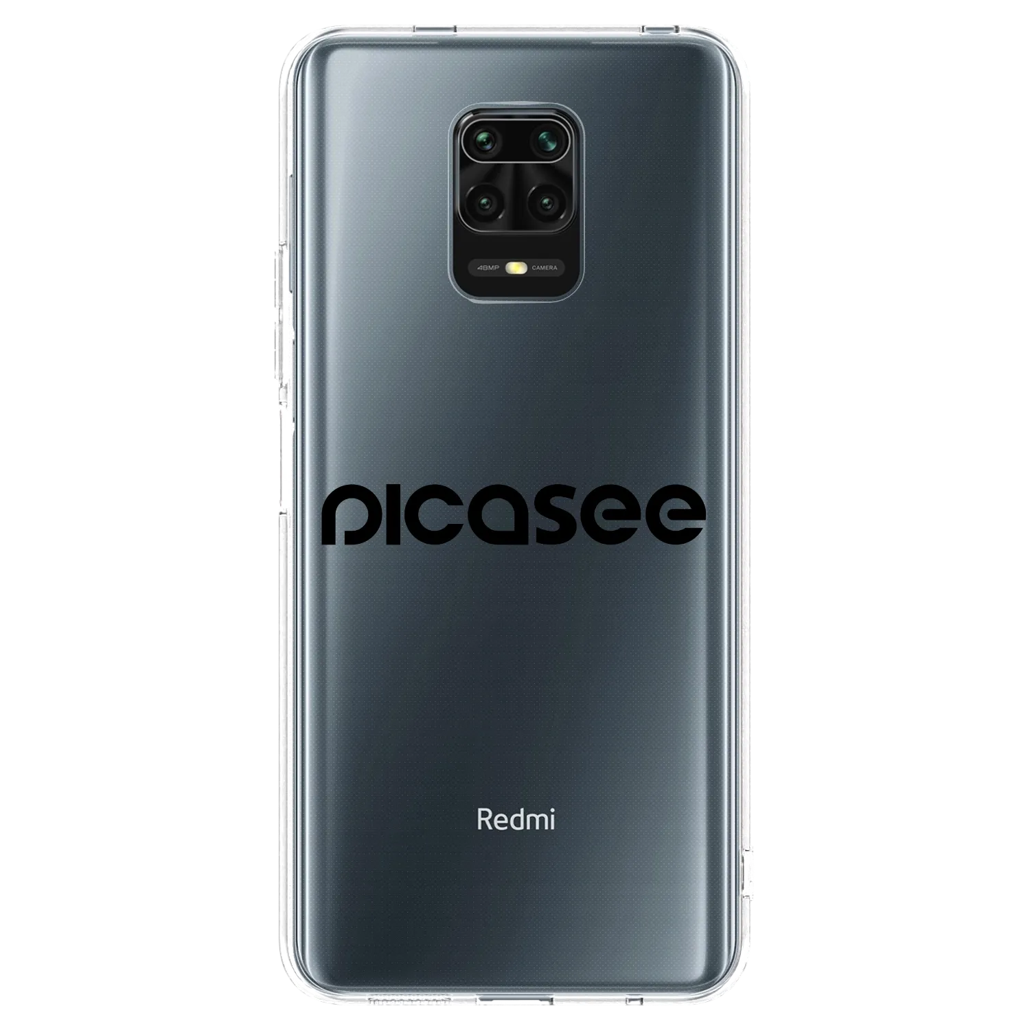 Picasee silikonska prozirna maskica za Xiaomi Redmi Note 9S - Picasee - new logo - black